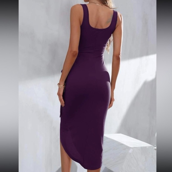 Boho tie side tank bodycon dress - Picture 2 of 6